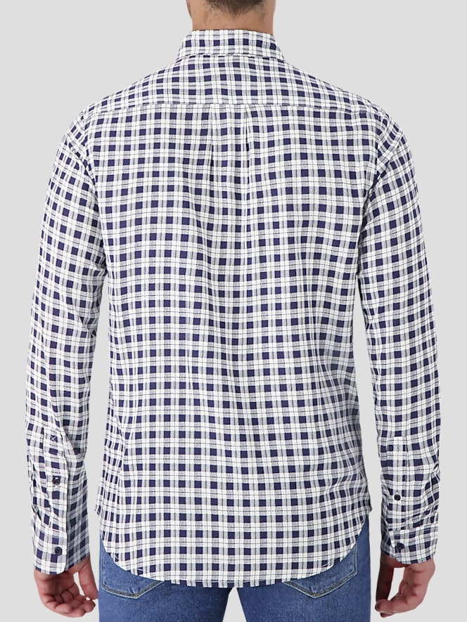 Report Collection Modern Fit Check Modal Button Up Shirt