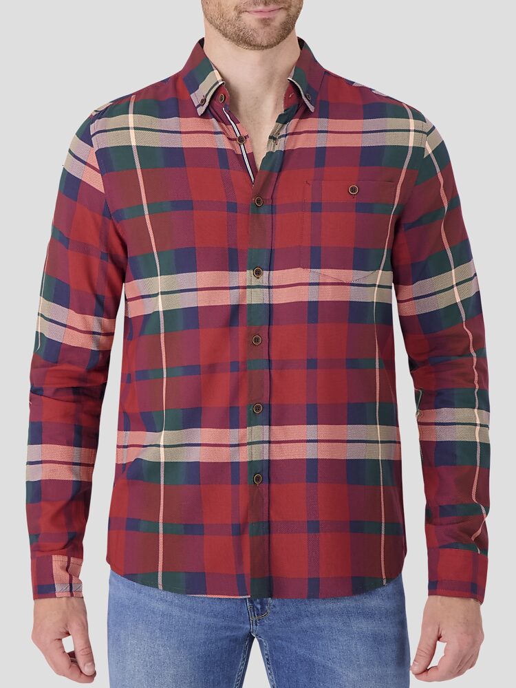 Report Collection Holiday Plaid Casual Button Up Shirt Sport Shirts Men s Wearhouse