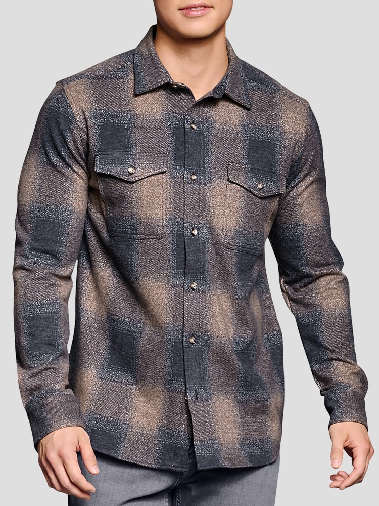 Johnston & Murphy Modern Fit Button Up Shirt, Brown - Size: S | Long Sleeve  Button Up Shirts | Men's Wearhouse