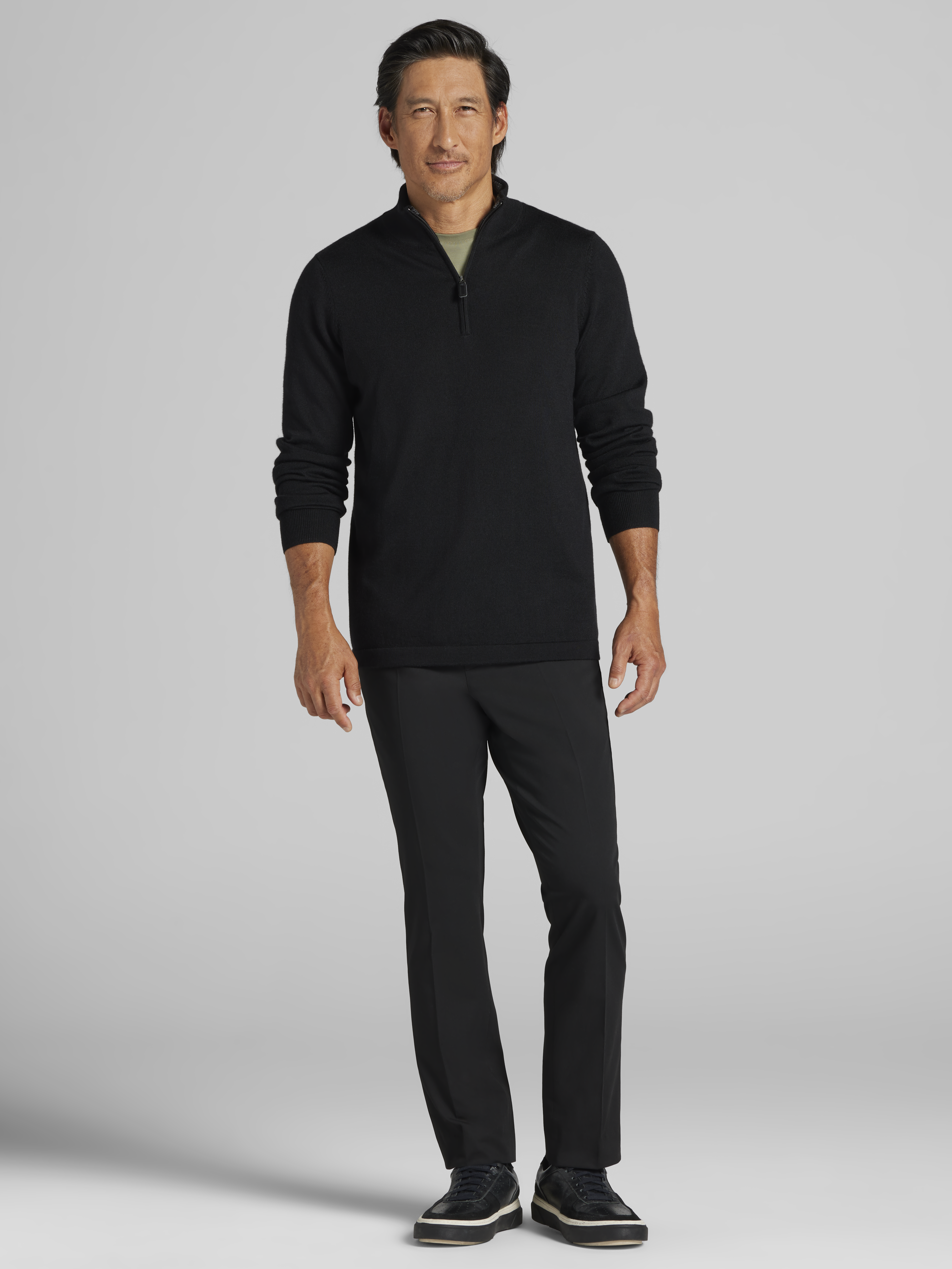 Modern Fit Merino Wool 1/4 Zip Sweater