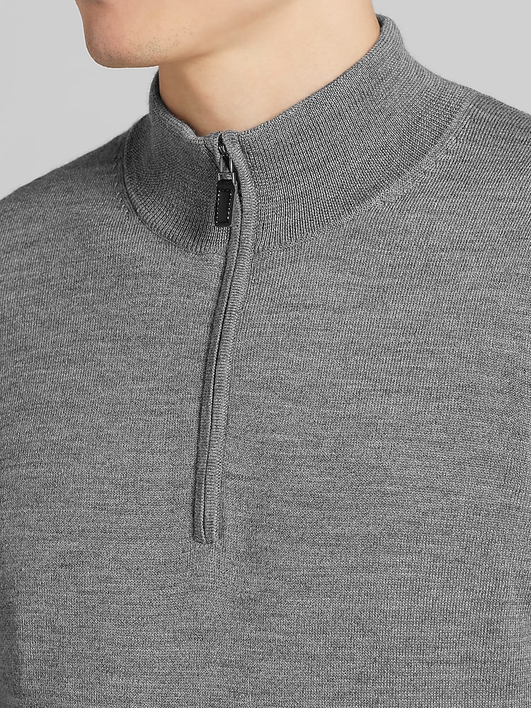 Merino Wool Quarter Zip Sweater
