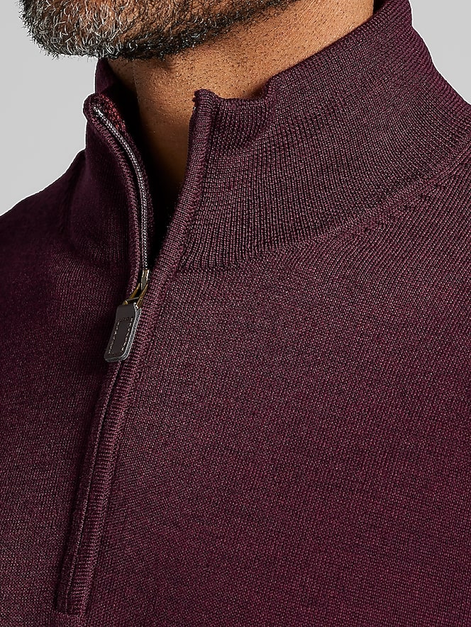 Joseph Abboud Merino Wool Quarter Zip Sweater