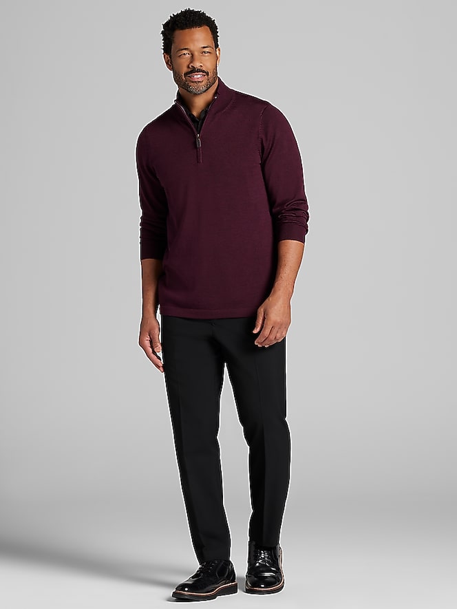 Joseph Abboud Merino Wool Quarter Zip Sweater