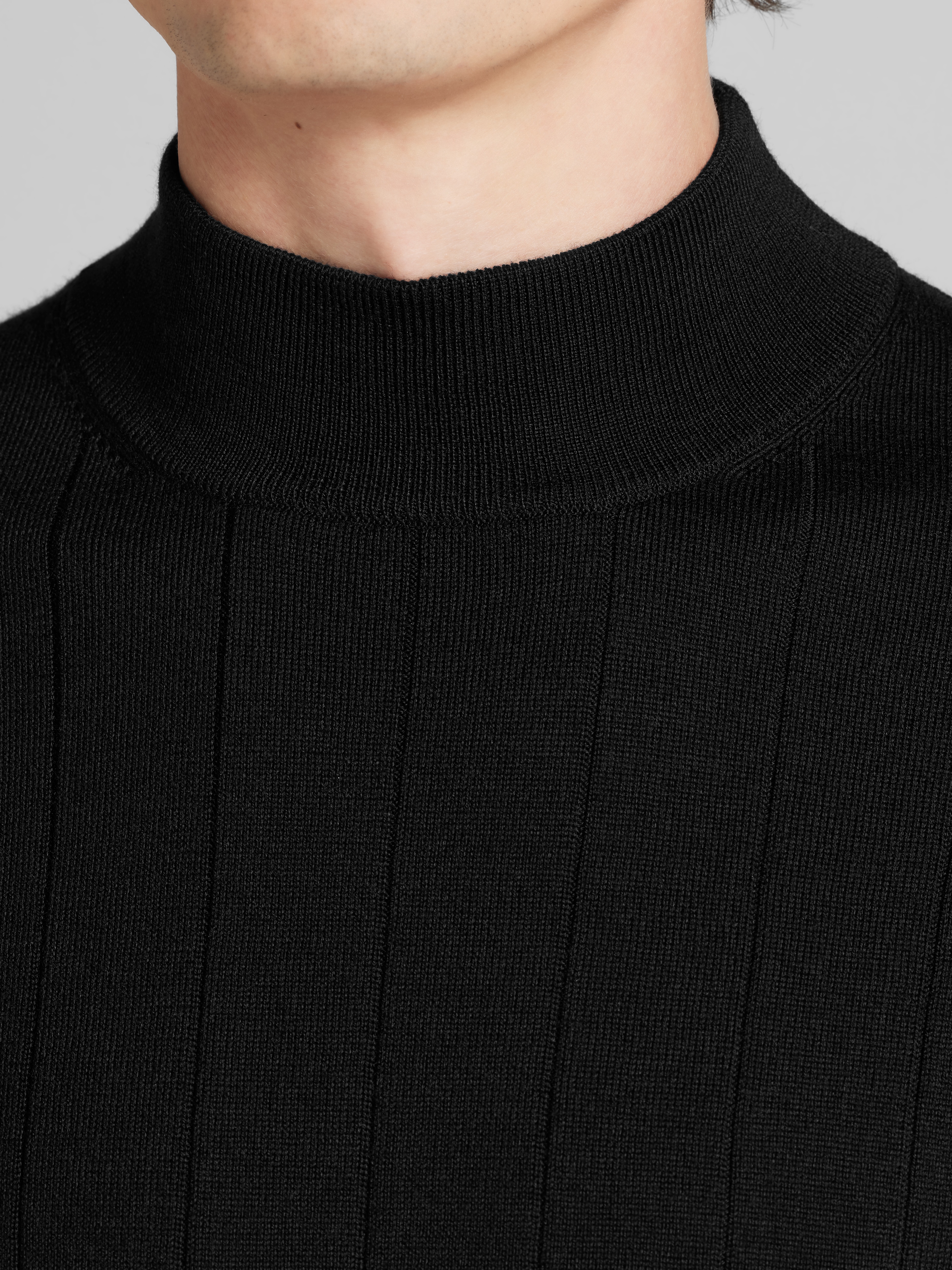Merino Wool Mock Neck Sweater
