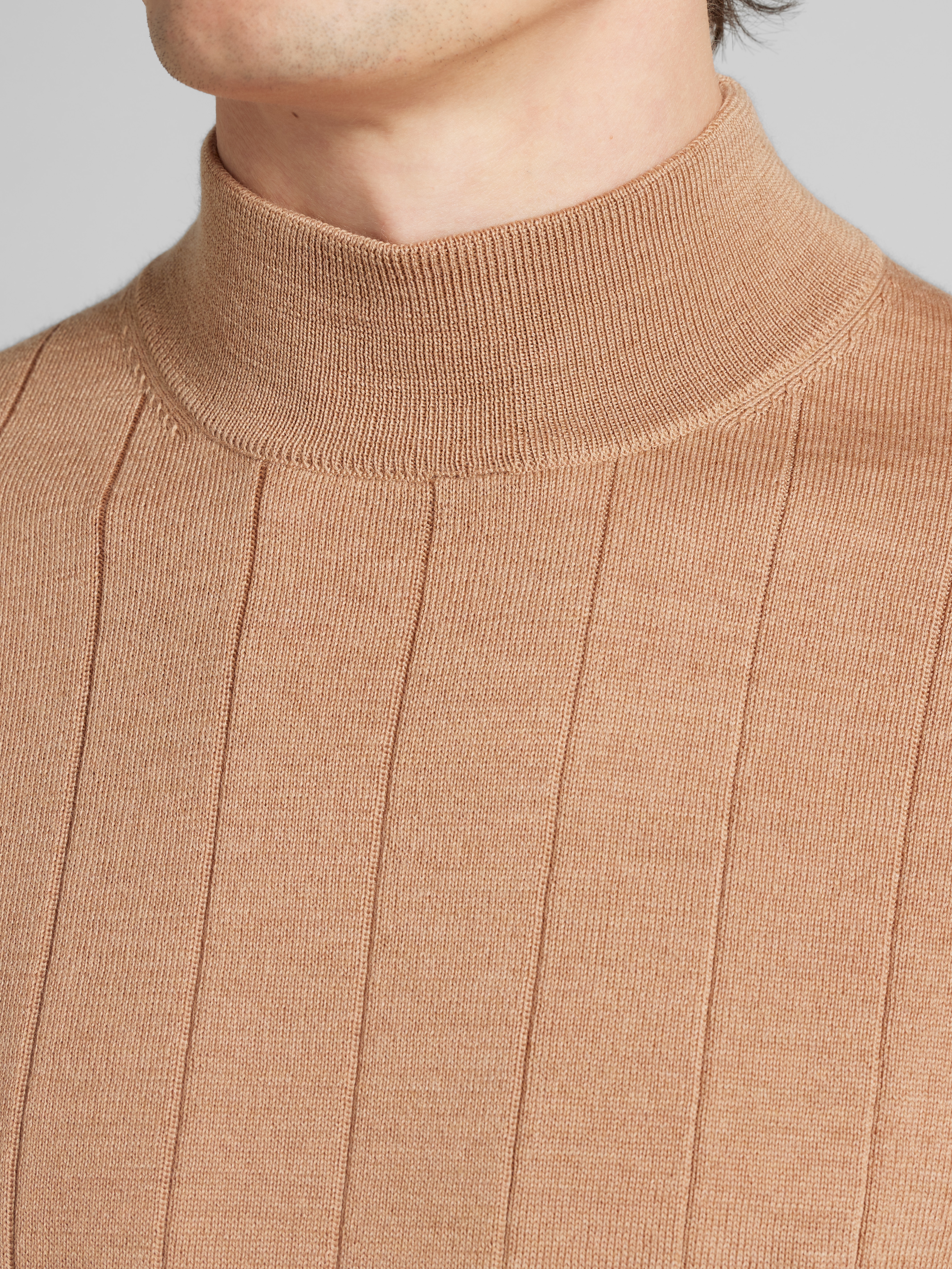 Merino Wool Mock Neck Sweater