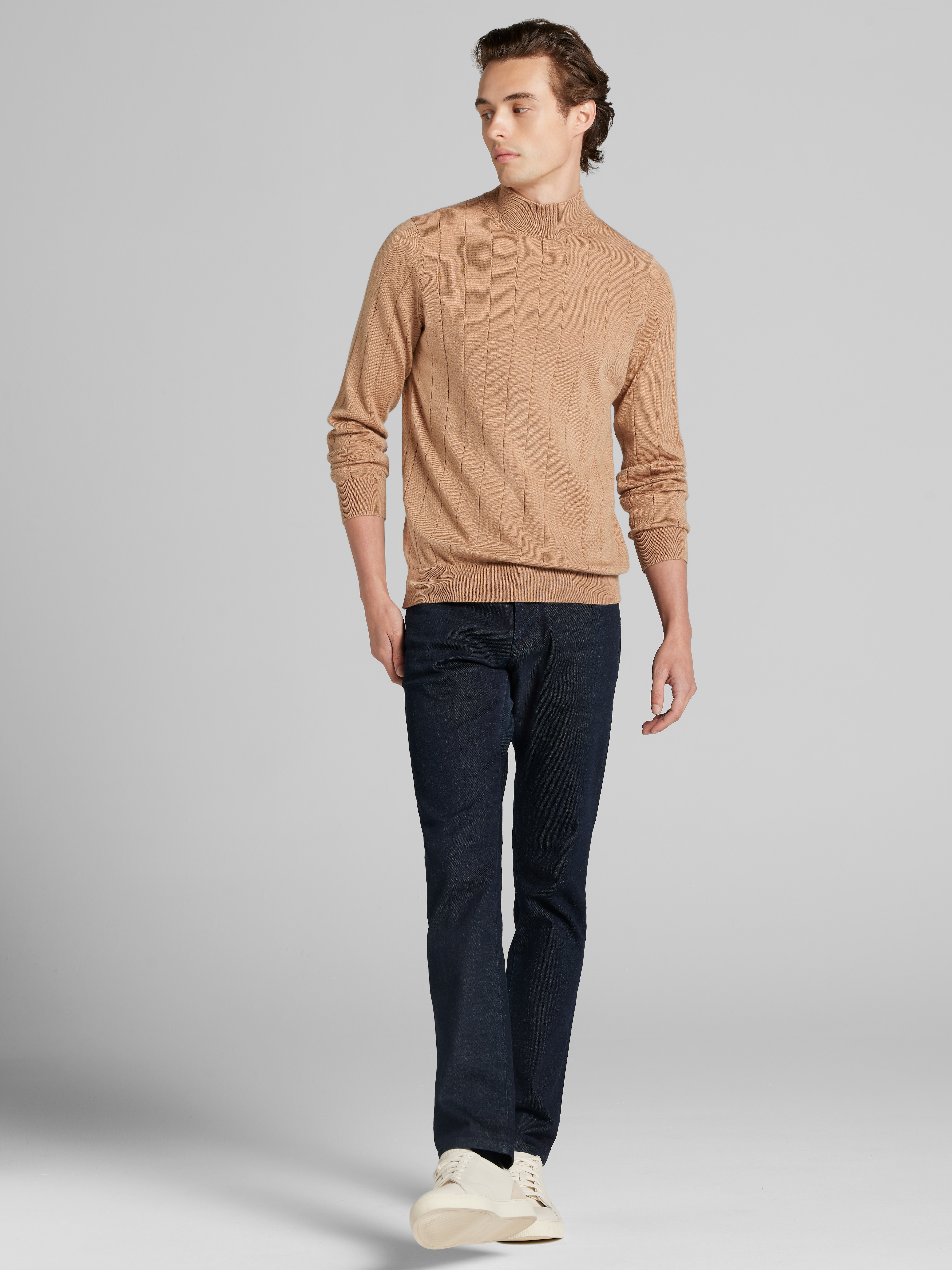 Merino Wool Mock Neck Sweater