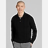 Joseph Abboud Merino Wool Stitch Panel Polo Sweater