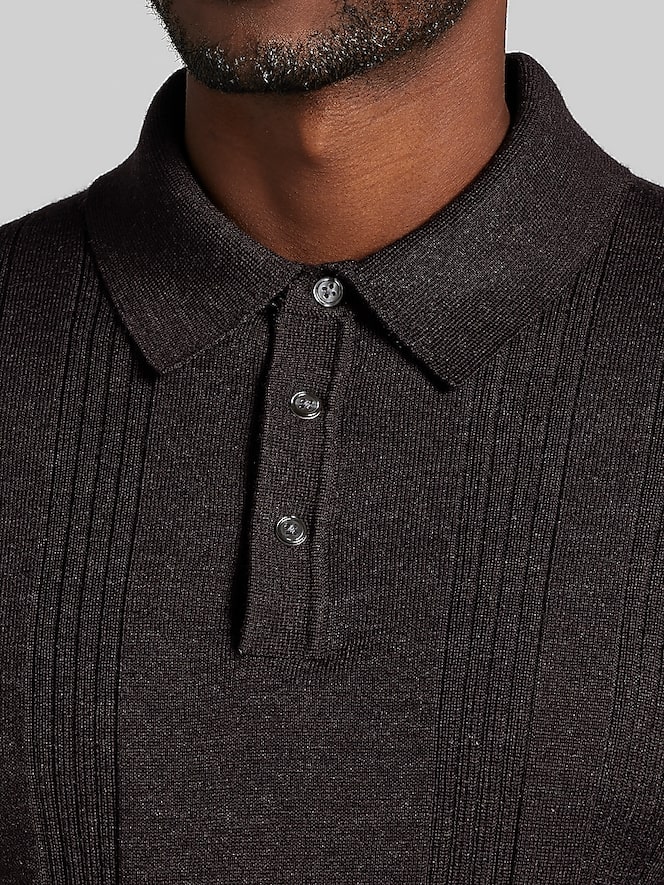 Joseph Abboud Modern Fit Stitch Panel Merino Wool Sweater