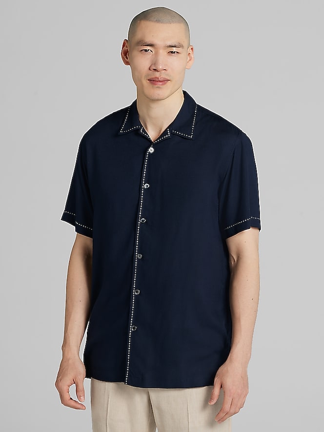Pronto Uomo Modern Fit Short Sleeve Camp Shirt