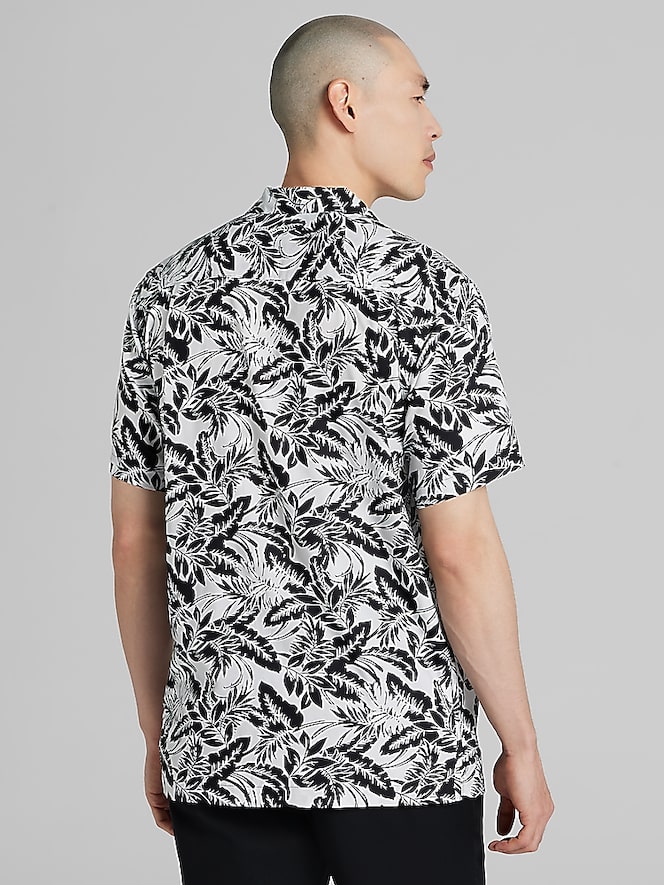 Pronto Uomo Modern Fit Hawaiian Floral Camp Shirt