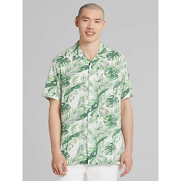 Pronto Uomo Men's Modern Fit Camp Shirt Light Green - Size: 3XLT - Only Available at Men's Wearhouse TMW6B8A50922
