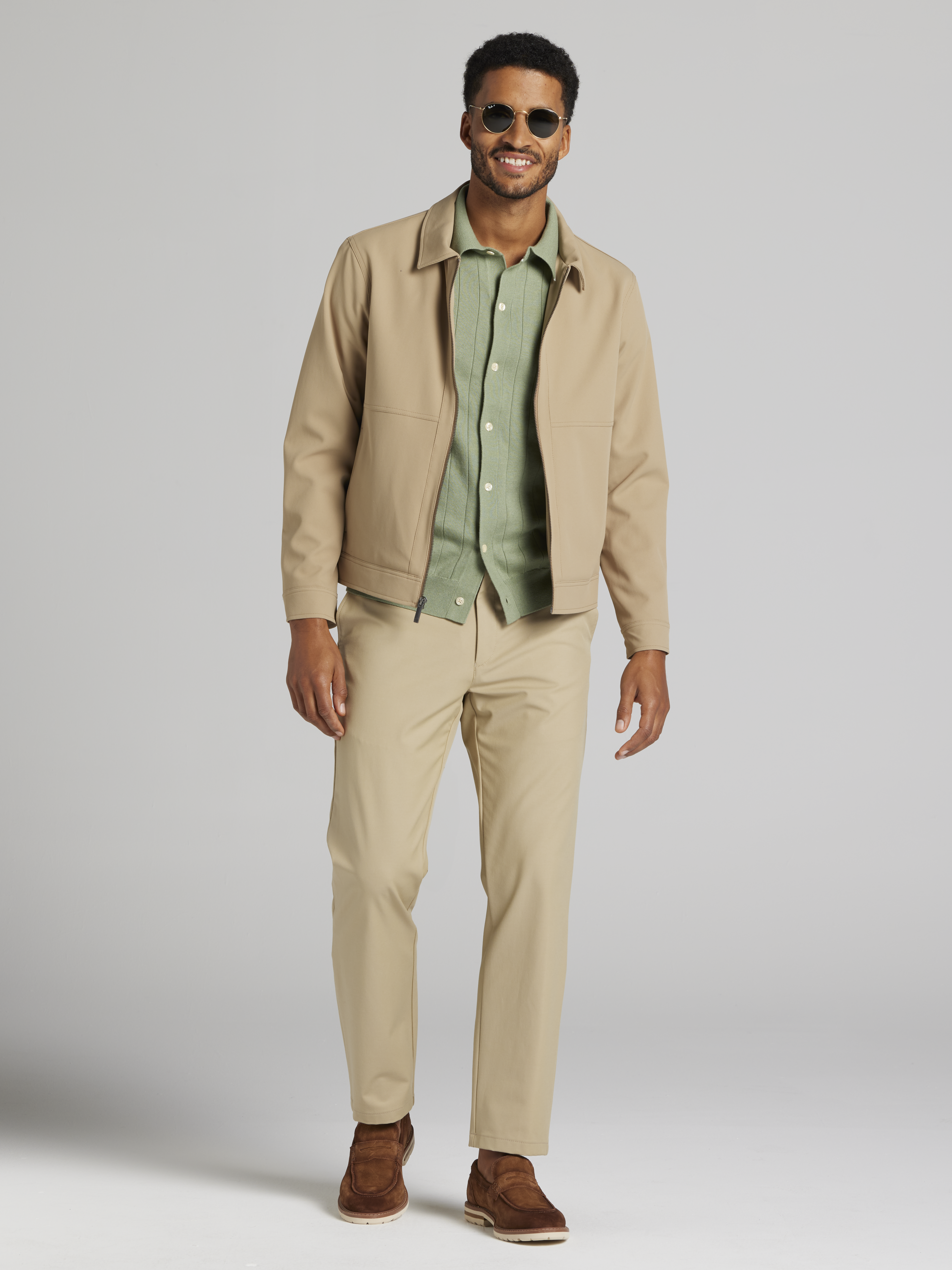 Modern Fit Lightweight Button Front Sweater
