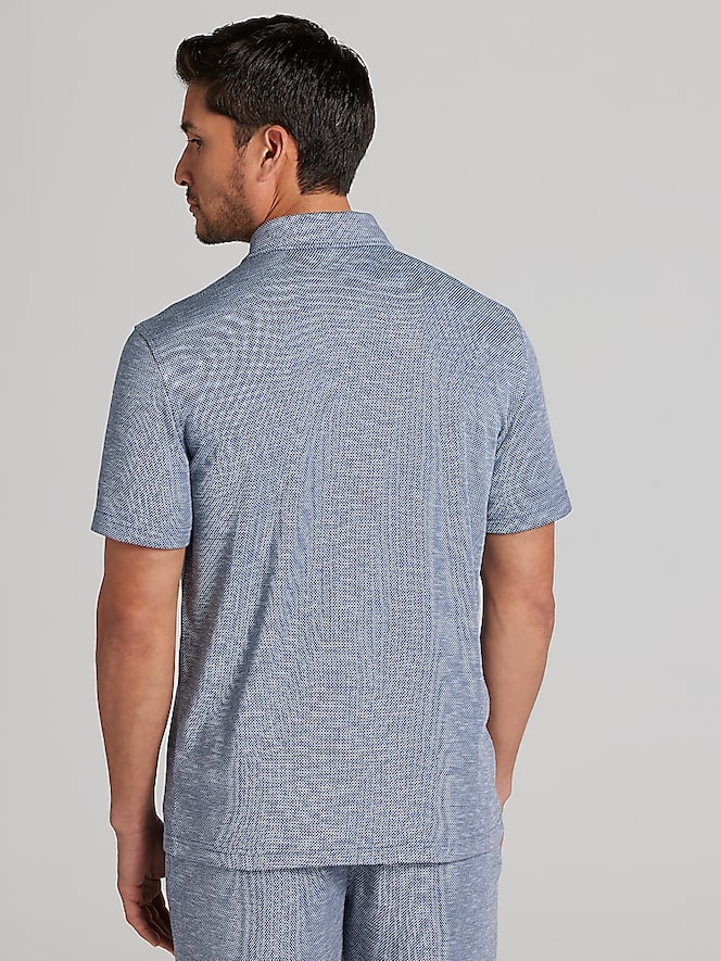 Joseph Abboud Modern Fit Pique Knit Camp Shirt