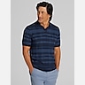 Joseph Abboud Textured Plaid Stripe Johnny Polo Sweater