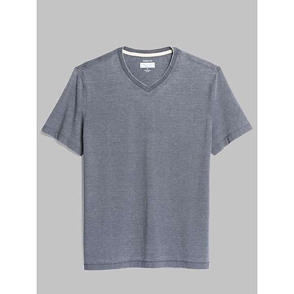 Joseph Abboud Big & Tall Men's Modern Fit Breathable Burnout V-Neck Tee Navy - Size: LT TMW6B8X50501