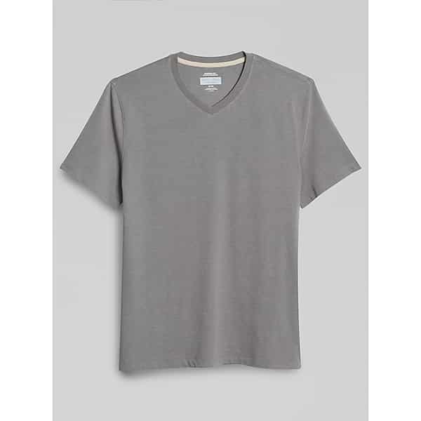 Joseph Abboud Big & Tall Men's Modern Fit Breathable Burnout V-Neck Tee Grey - Size: 4XLT TMW6B8X51009