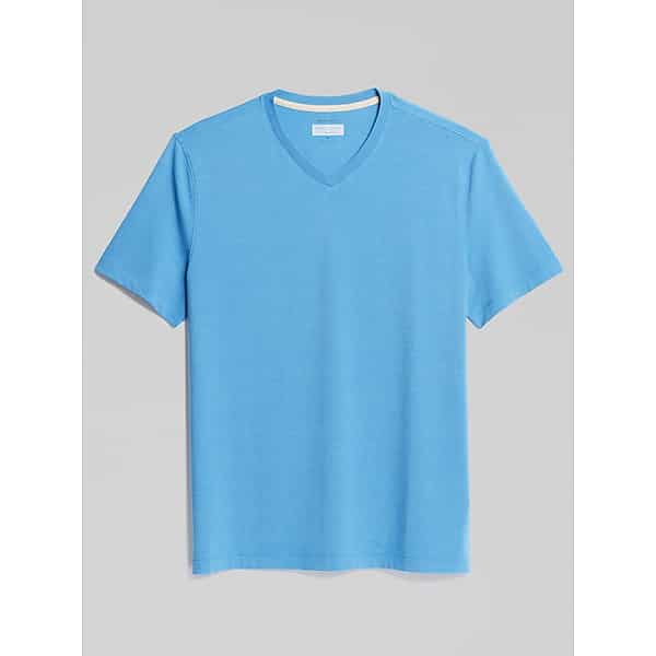 Joseph Abboud Big & Tall Men's Modern Fit Breathable Burnout V-Neck Tee French Blue - Size: 4XLT TMW6B8X51014