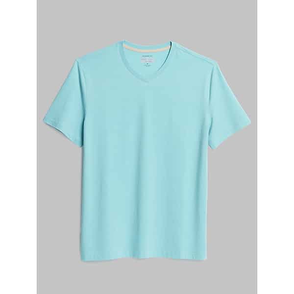 Joseph Abboud Big & Tall Men's Modern Fit Breathable Burnout V-Neck Tee Aqua - Size: XLT TMW6B8X50631