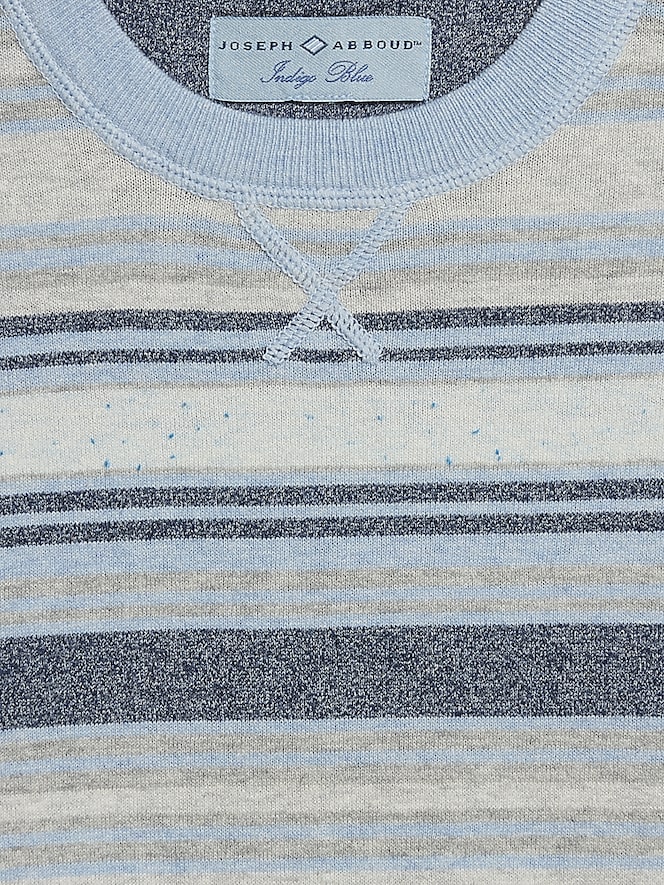 Joseph Abboud Heathered Stripe Crewneck Sweater