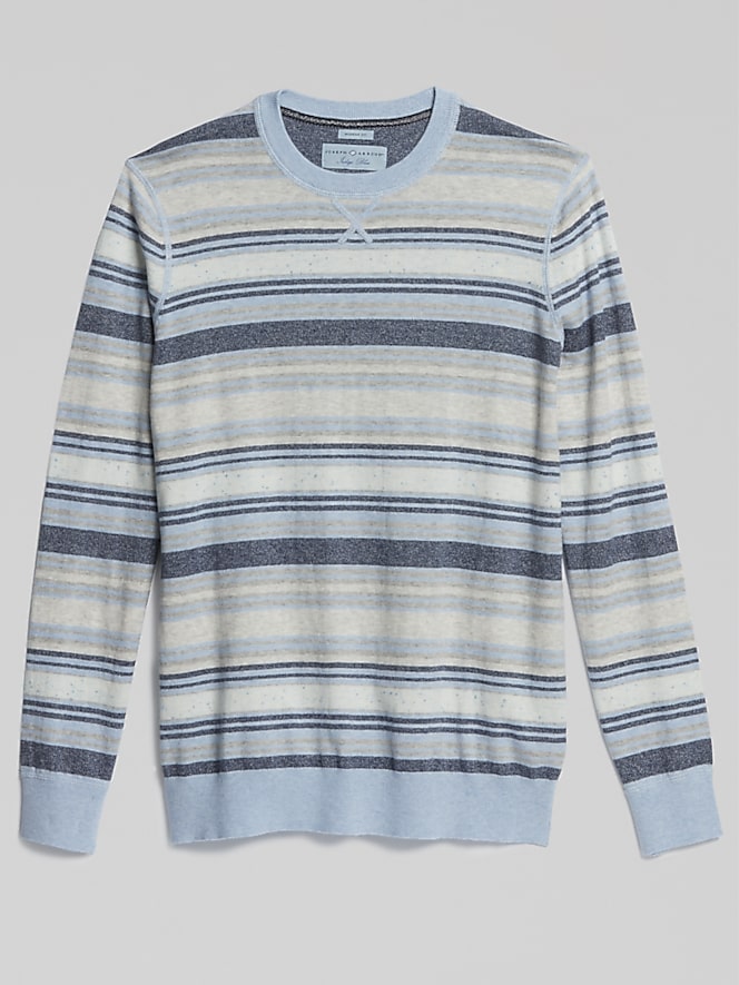 Joseph Abboud Heathered Stripe Crewneck Sweater
