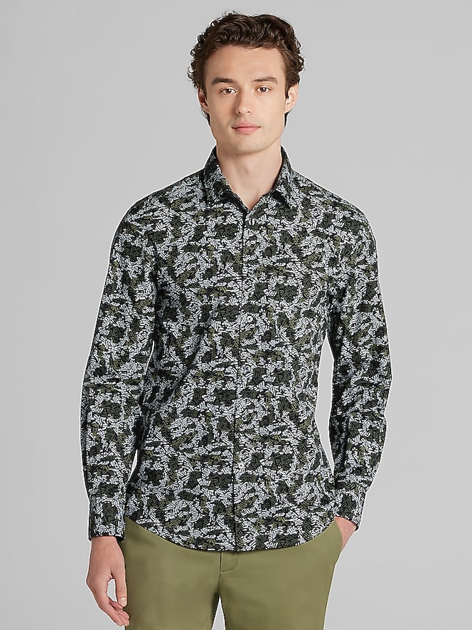 Awearness Kenneth Cole CHILLFLEX Slim Fit 4-Way Stretch Button Up Shirt