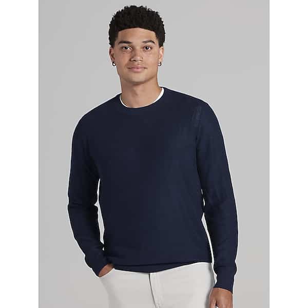 Joseph Abboud Big & Tall Men's Modern Fit Lightweight Crewneck Sweater Navy - Size: 3XLT TMW6B9350901