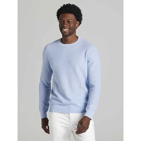 Joseph Abboud Big & Tall Men's Modern Fit Lightweight Crewneck Sweater Lt Blue - Size: XXL TMW6B9350093