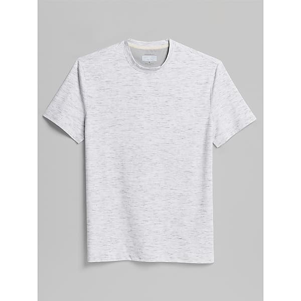 Joseph Abboud Big & Tall Men's Modern Fit Space Dye Crewneck Tee Light Grey - Size: 2XLT TMW6B9550775