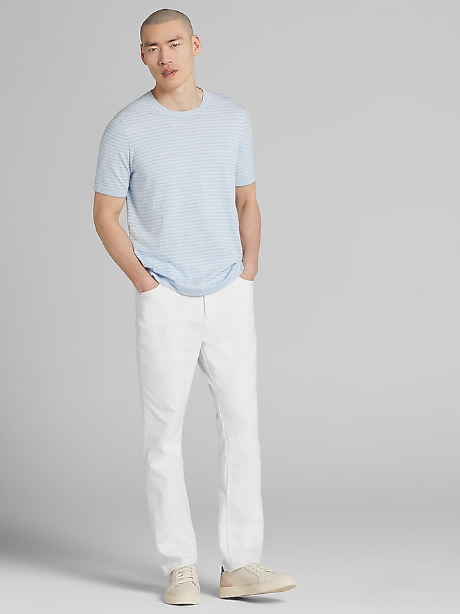 Joseph Abboud Heathered Stripe Crewneck Sweater