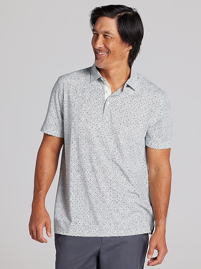 Joseph Abboud Big & Tall Men's Modern Fit Polo , Navy/White / Blue