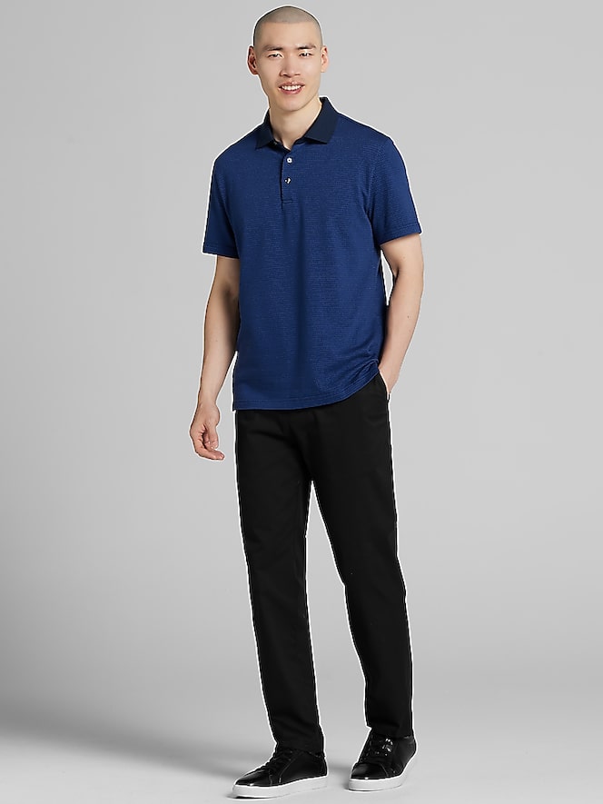 Joseph Abboud Modern Fit Basketweave Jacquard Polo