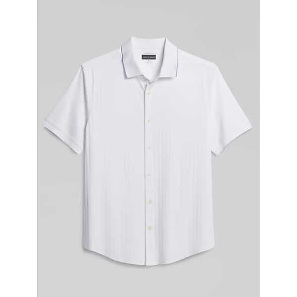 Joseph Abboud Men's Modern Fit Breathable Short Sleeve Button Up Shirt White - Size: XXL TMW6B9J50010