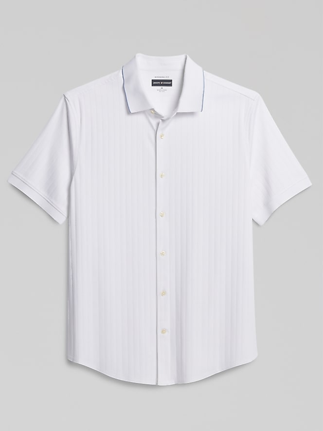 Joseph Abboud Modern Fit Breathable Short Sleeve Button Up Shirt