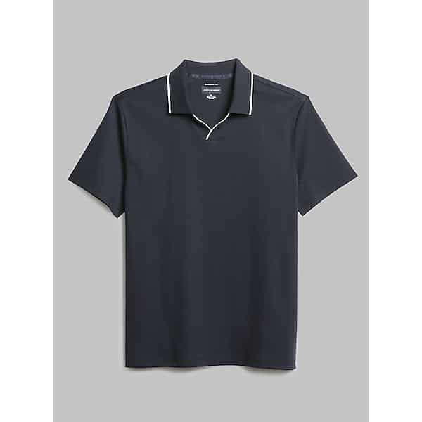Joseph Abboud Men's Modern Fit Luxe Mini Stripe Johnny Polo Navy - Size: Small TMW6B9K10001