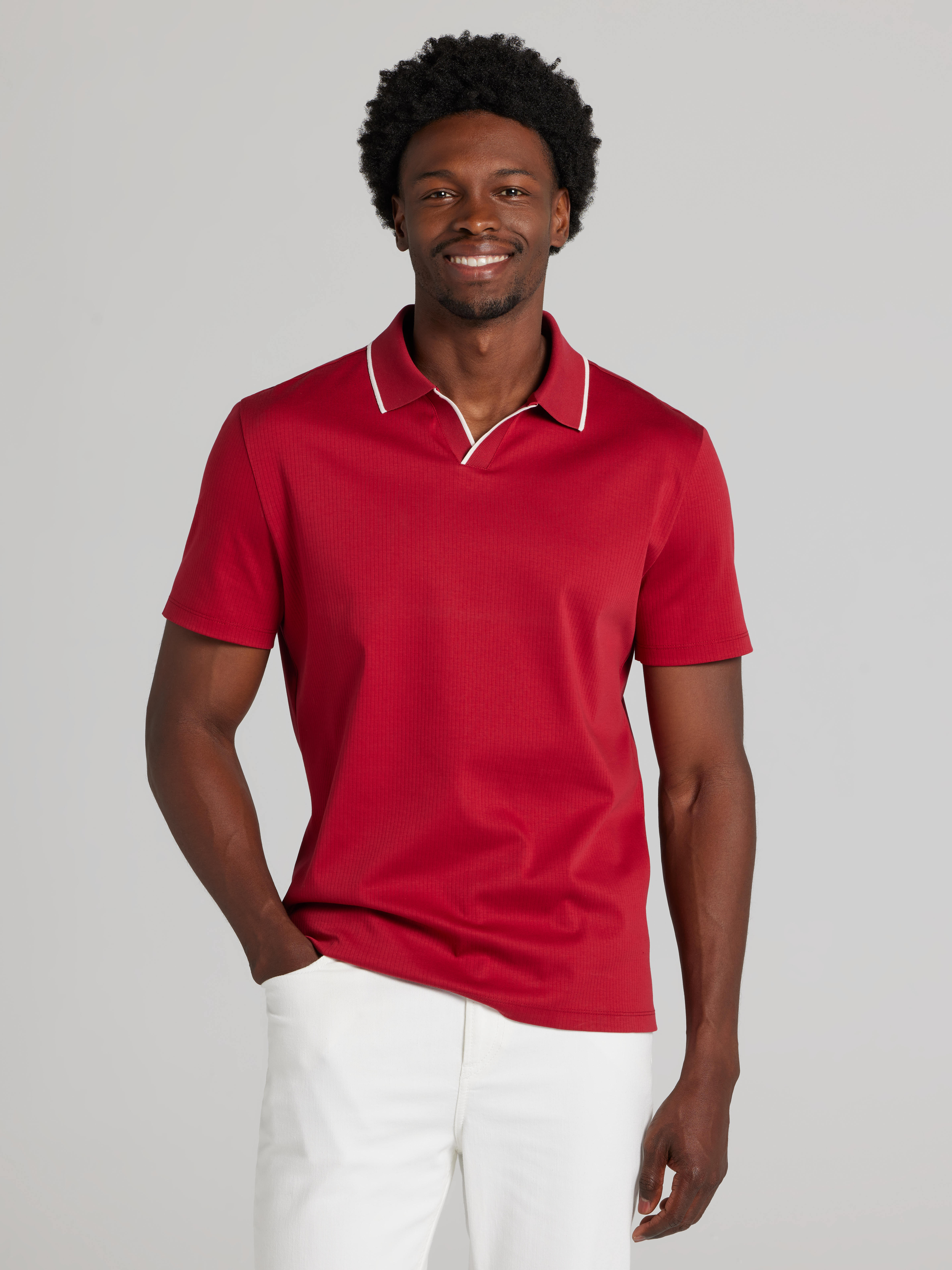 Modern Fit Luxe Mini Stripe Johnny Polo