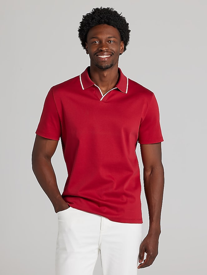Joseph Abboud Modern Fit Luxe Mini Stripe Johnny Polo