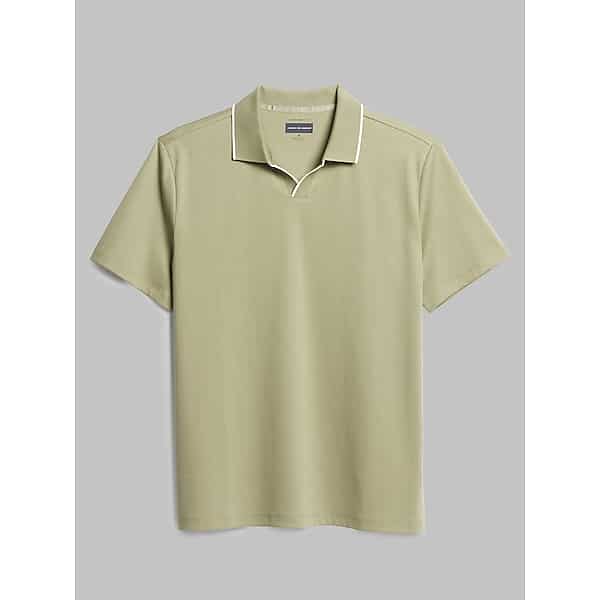Joseph Abboud Big & Tall Men's Modern Fit Luxe Mini Stripe Johnny Polo Lt Green - Size: 3XLT TMW6B9L50922