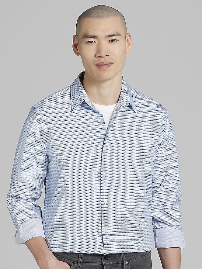 Awearness Kenneth Cole Slim Fit 4-Way Stretch Button Up Shirt