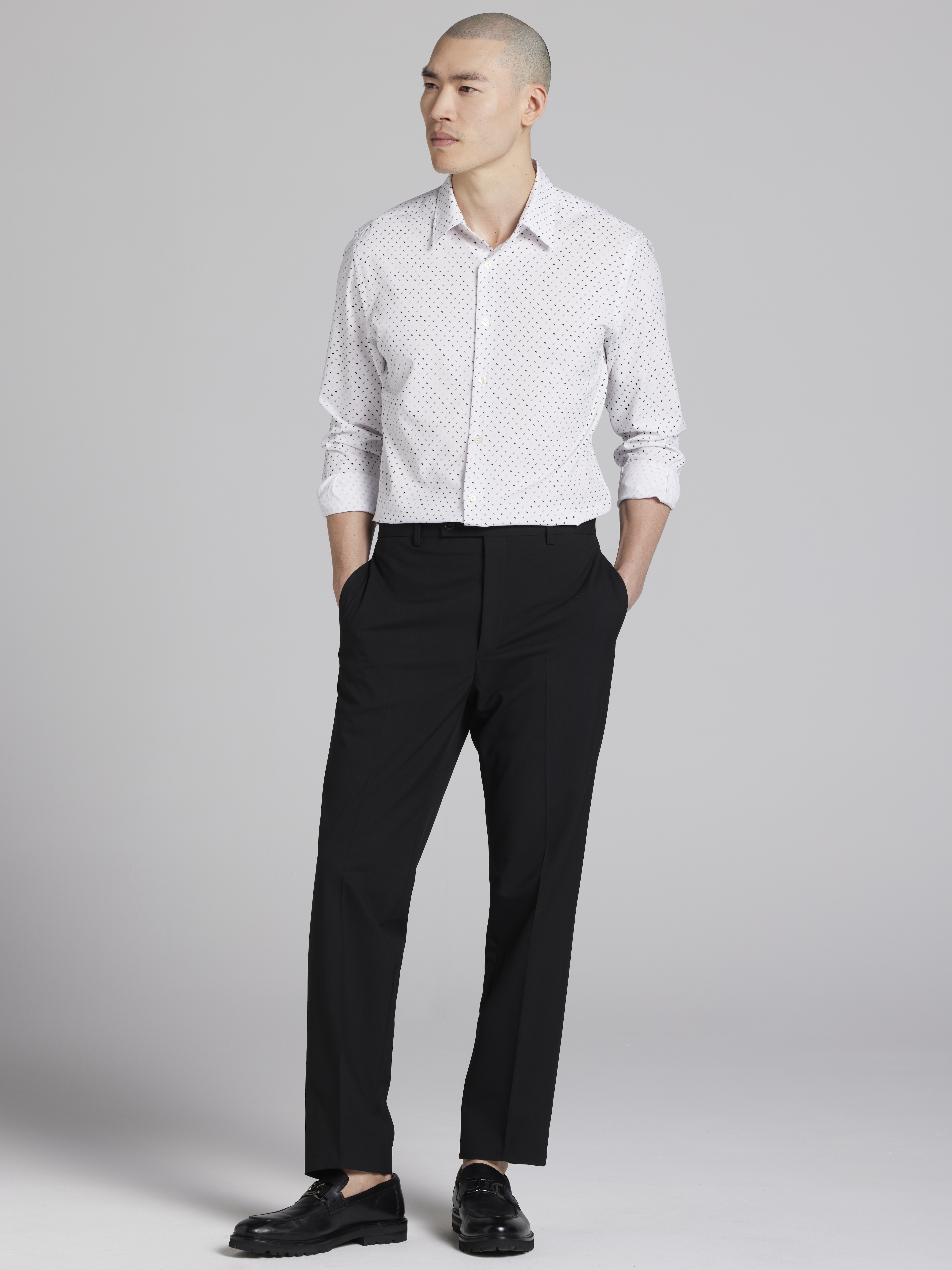 Slim Fit 4-Way Stretch Button Up Shirt