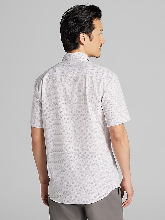 Awearness Kenneth Cole Slim Fit 4-Way Stretch Short Sleeve Button Up Shirt