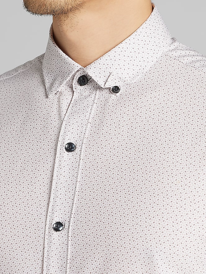 Awearness Kenneth Cole Slim Fit 4-Way Stretch Short Sleeve Button Up Shirt