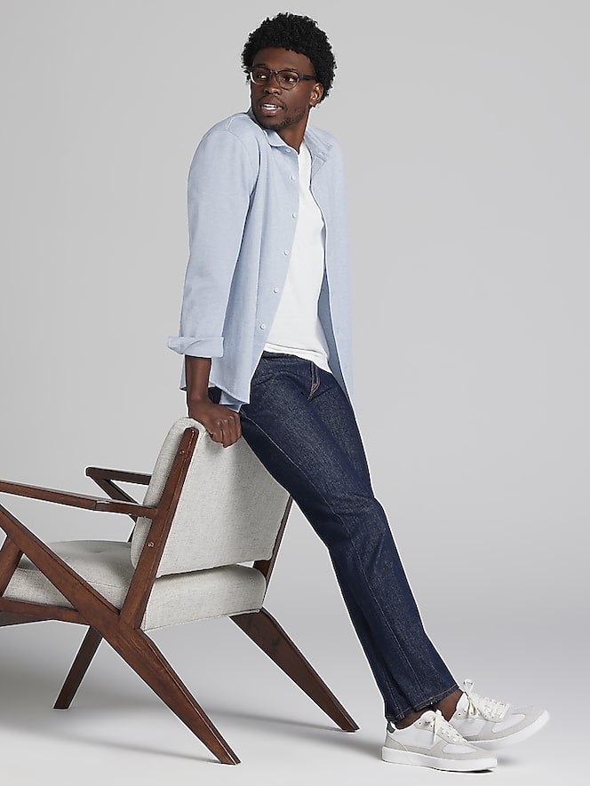 Joseph Abboud Modern Fit Heathered Twill Overshirt