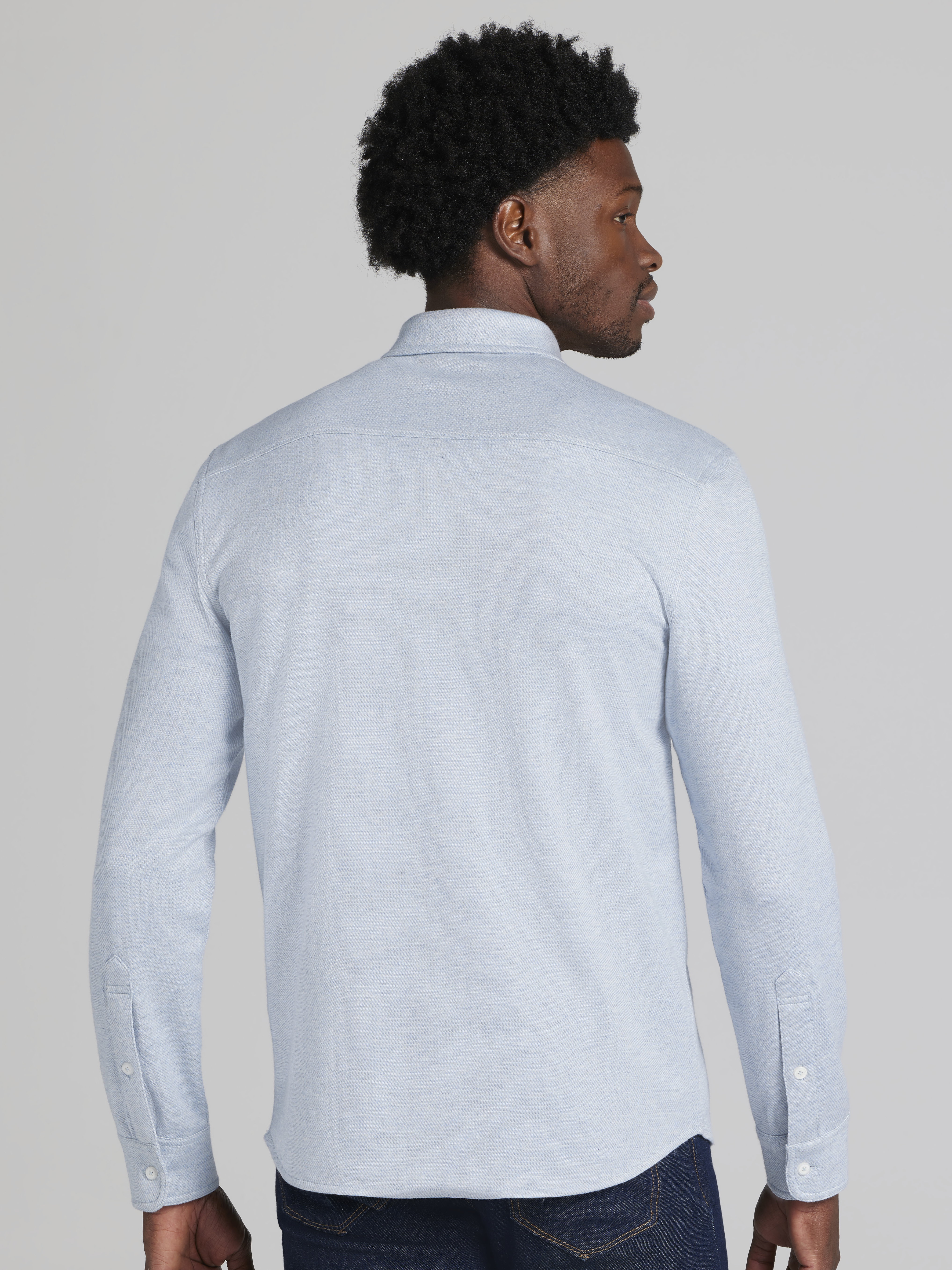 Modern Fit Heathered Twill Overshirt