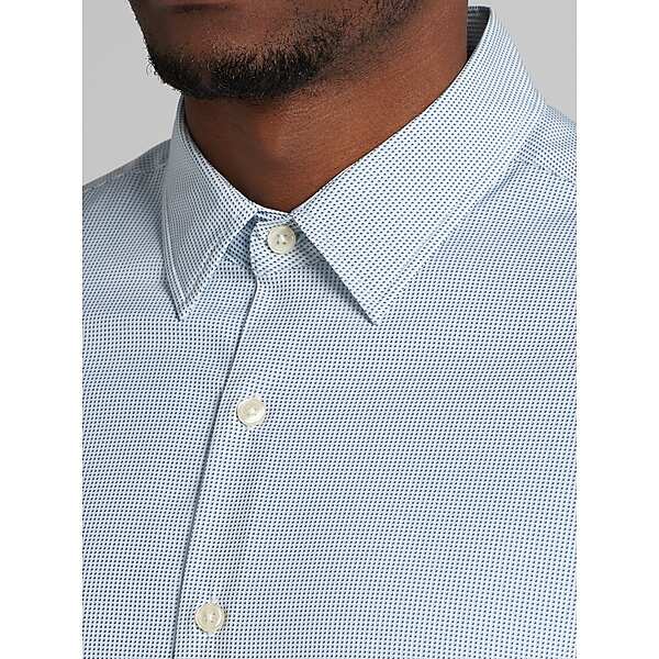 Pronto Uomo Big & Tall Men's Modern Fit 4-Way Stretch Diamond Button Up Shirt Blue - Size: 3X - Only Available at Men's Wearhouse