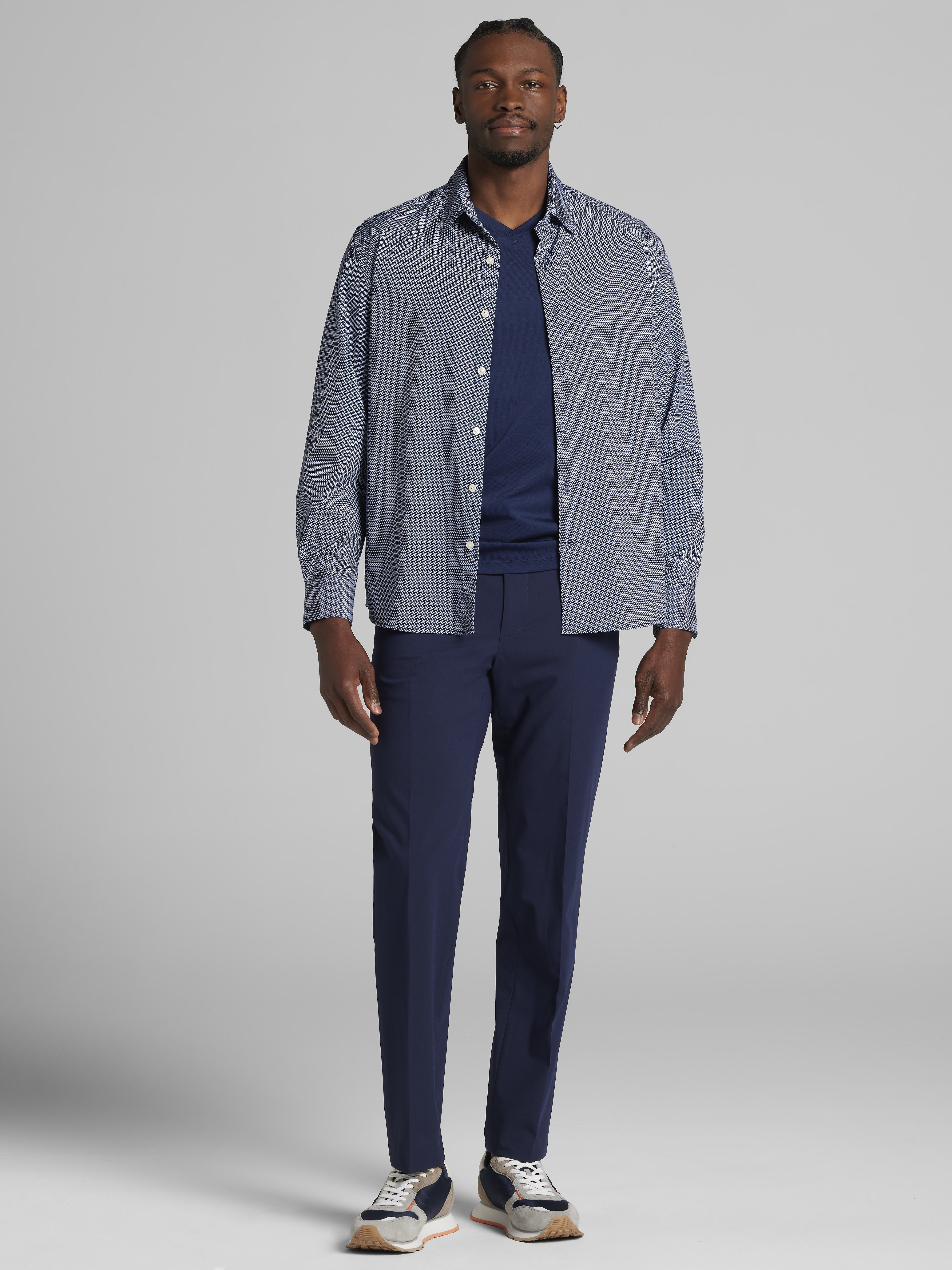 Modern Fit 4-Way Stretch Button Up Shirt