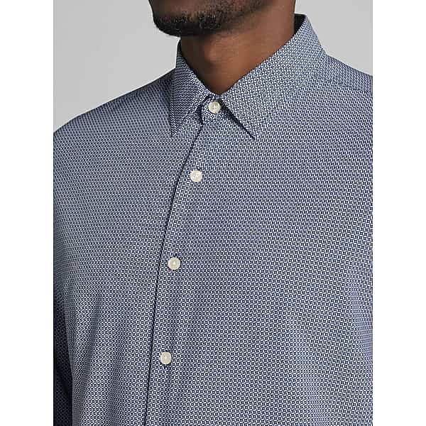 Pronto Uomo Men's Modern Fit 4-Way Stretch Button Up Shirt Navy - Size: 4XLT - Only Available at Men's Wearhouse TMW6BAJ51001