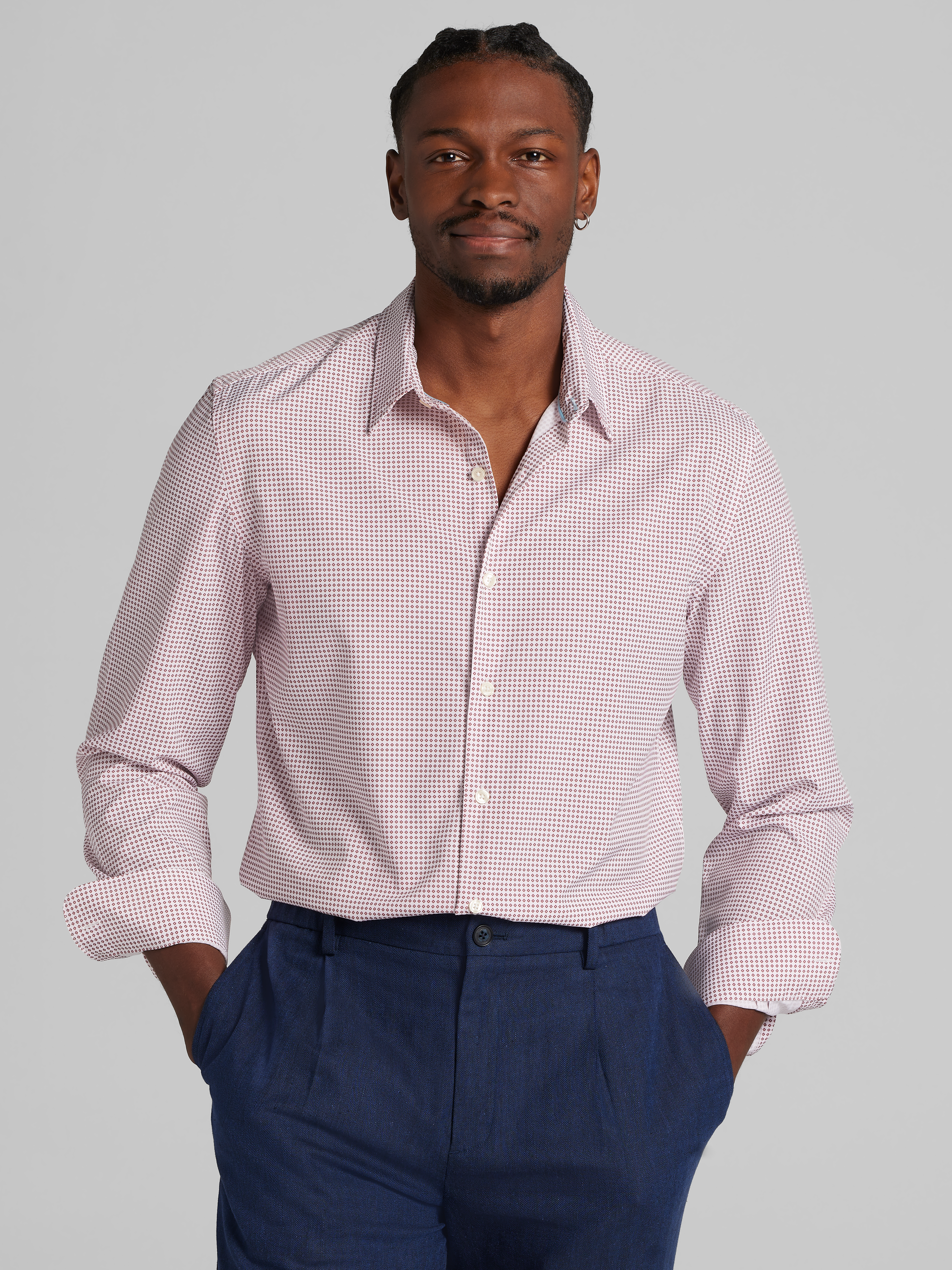 Modern Fit 4-Way Stretch Button Up Shirt