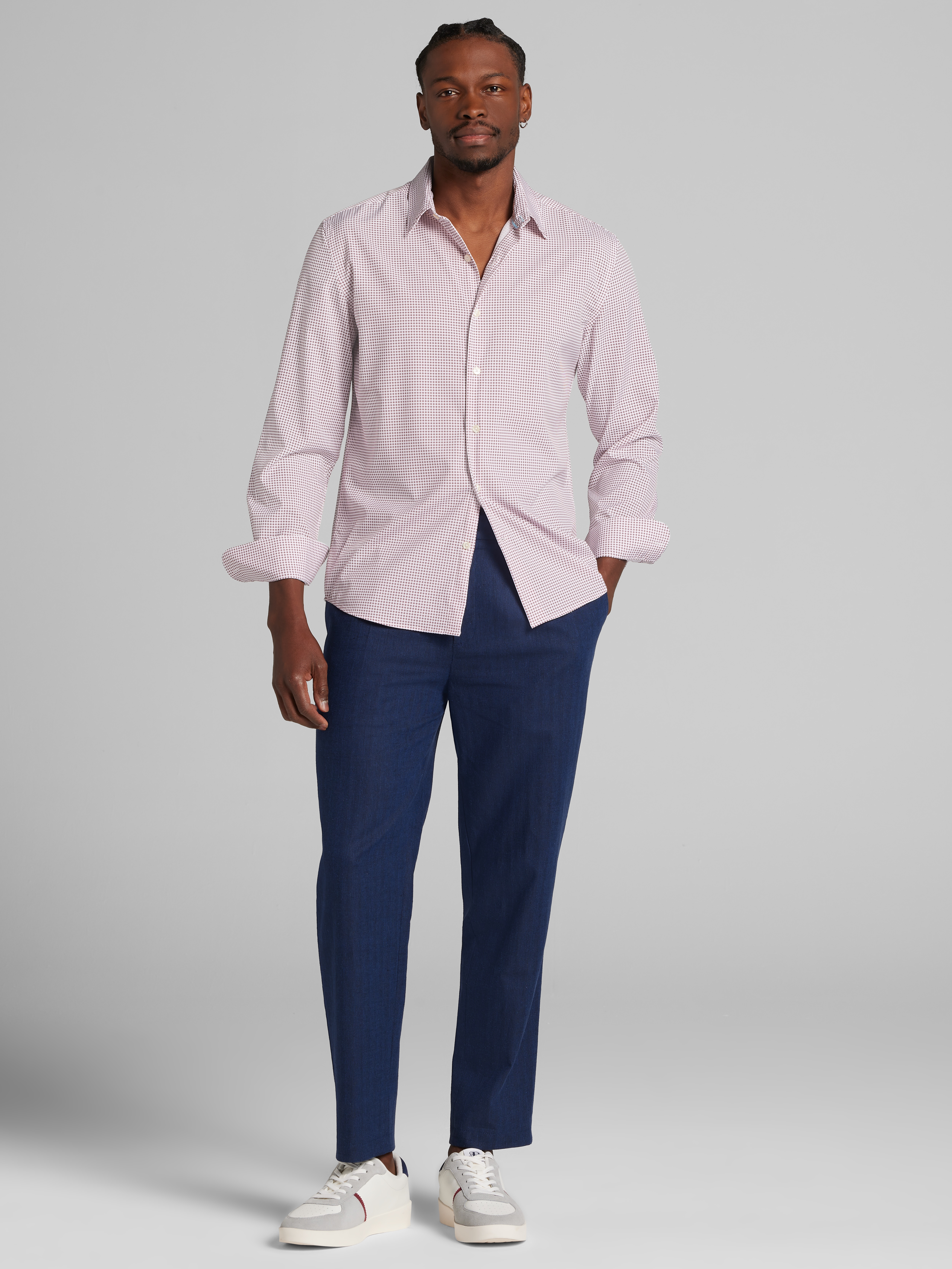 Modern Fit 4-Way Stretch Button Up Shirt