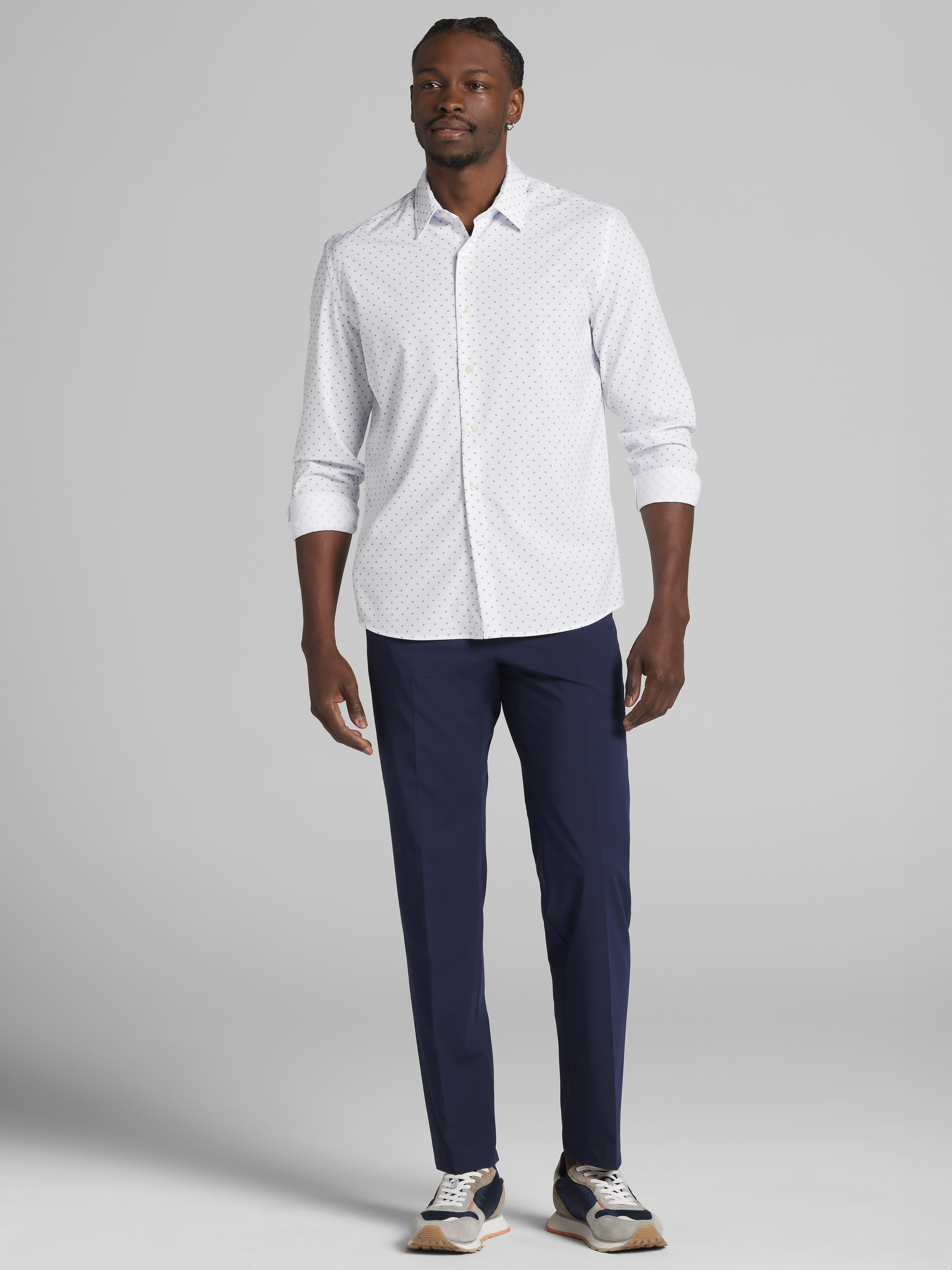 Modern Fit 4-Way Stretch Button Up Shirt
