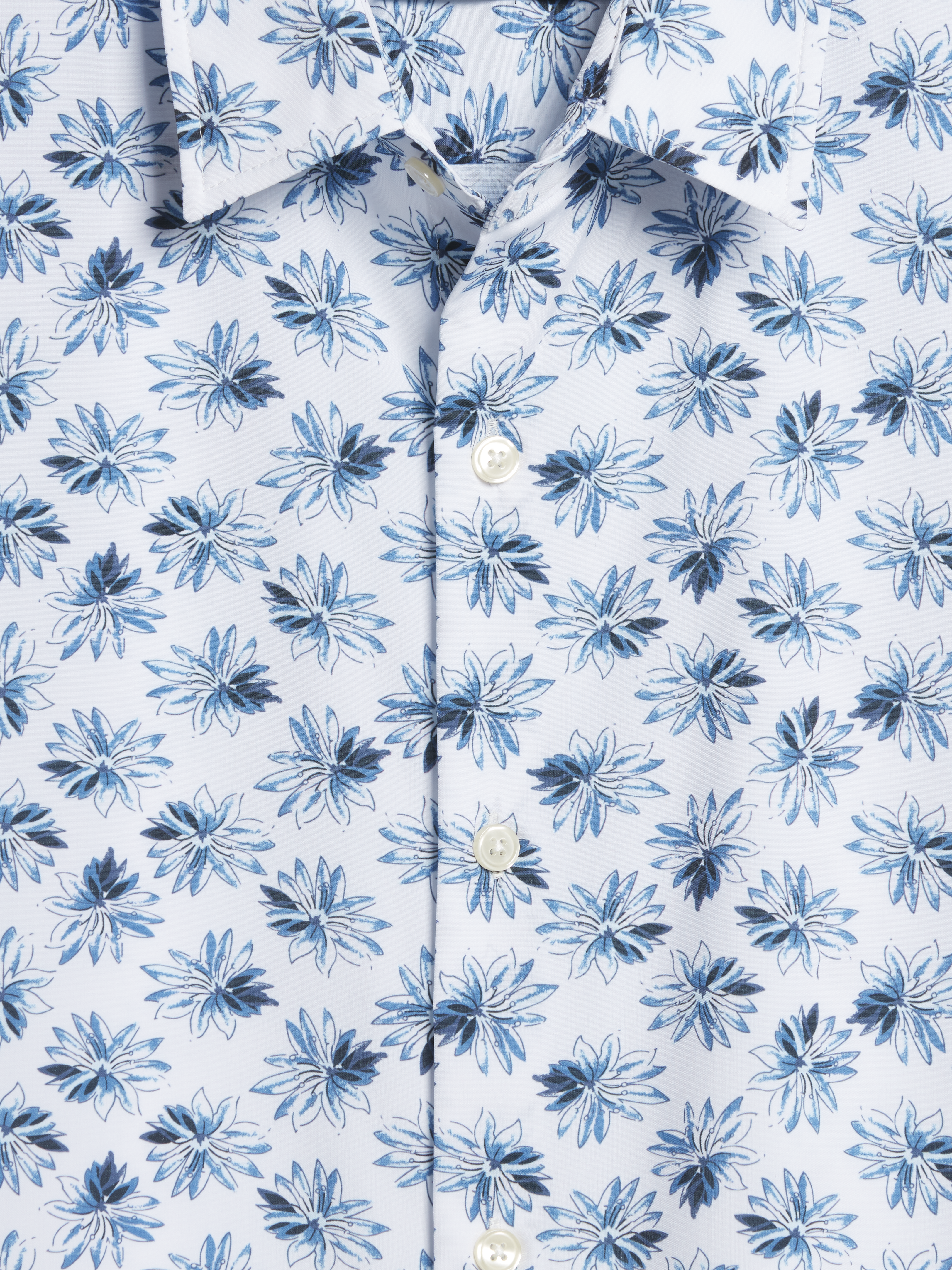 Modern Fit Large Lotus 4-Way Stretch Button Up Shirt